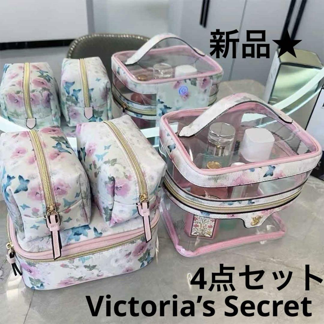 新品★Victoria’s Secret★化粧ポーチ・4つセット・花柄ネイビー 新品☆Victoria's Secret☆化粧ポーチ・4つセット・花柄ネイビー