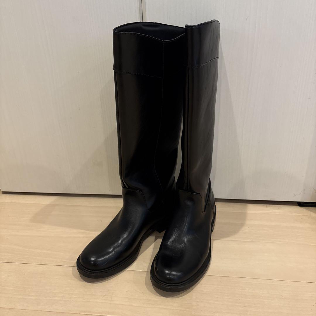 ZARA レザーロングブーツ
