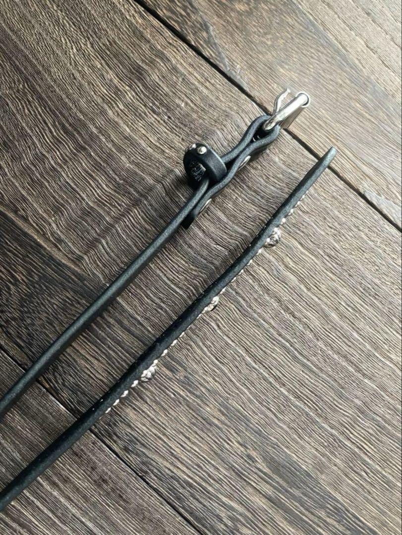 オーダー品　スタッズナローロングベルト　シルバー　クロムエクセル