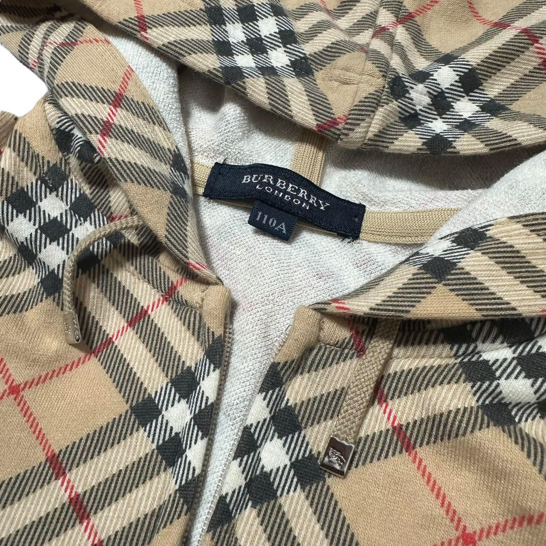 美品】【即購入歓迎】BURBERRY キッズ チェック柄 パーカー 110