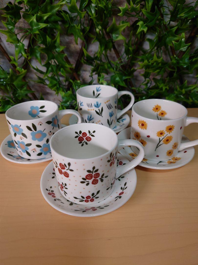 マタノアツコ らむりーず 花柄カップ＆ソーサー4客セット