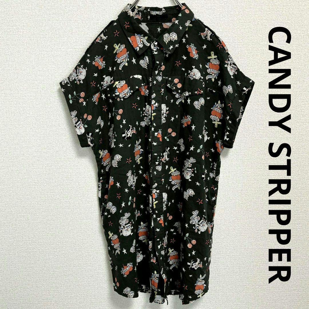 キャンディストリッパー タトゥー柄シャツワンピース