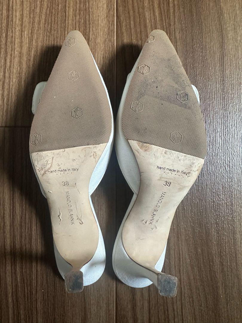 MANOLO BLAHNIK マノロブラニク ミュール ホワイト ロンハーマン MANOLO BLAHNIK マノロブラニク ミュール ホワイト ロンハーマン