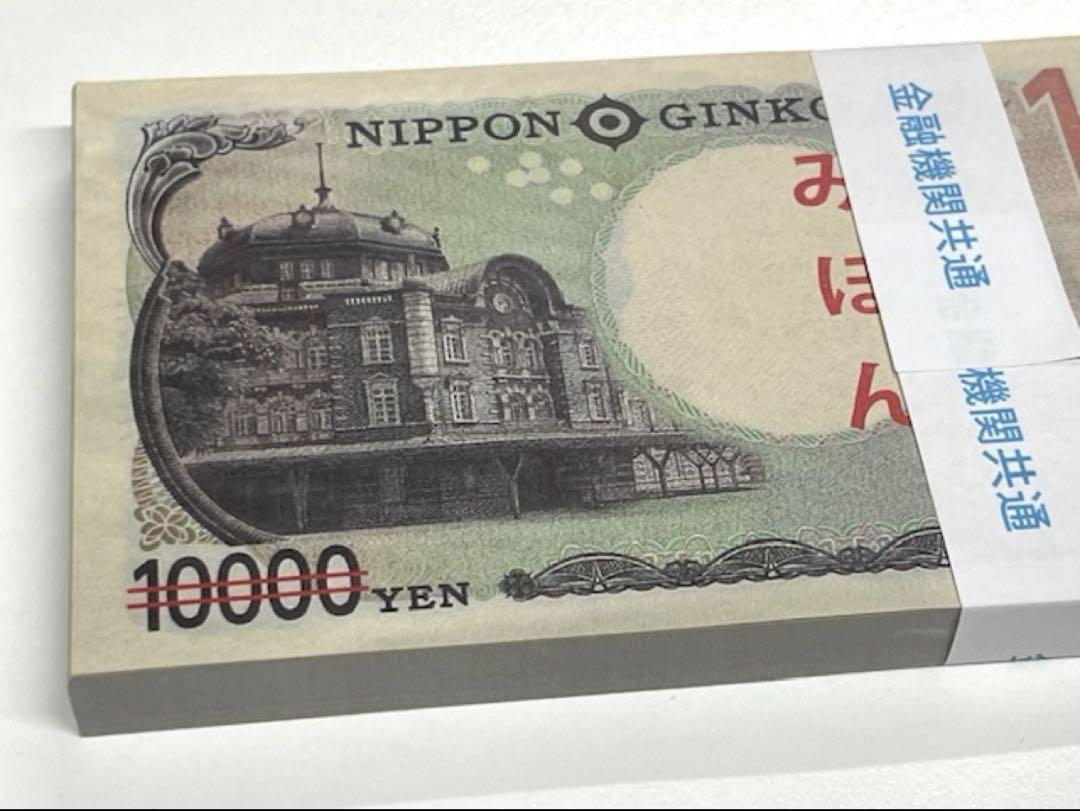 ダミー紙幣100万円札束　100枚すべて印刷　金融機関共通帯封　1束　新品