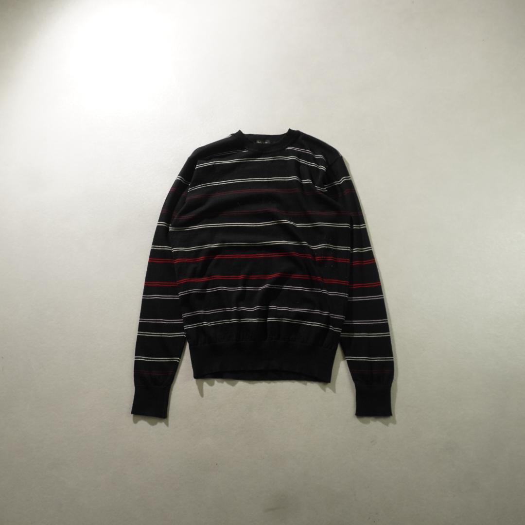 Paul Smith ボーダー柄ニットセーター カジュアル ブラック/UW383