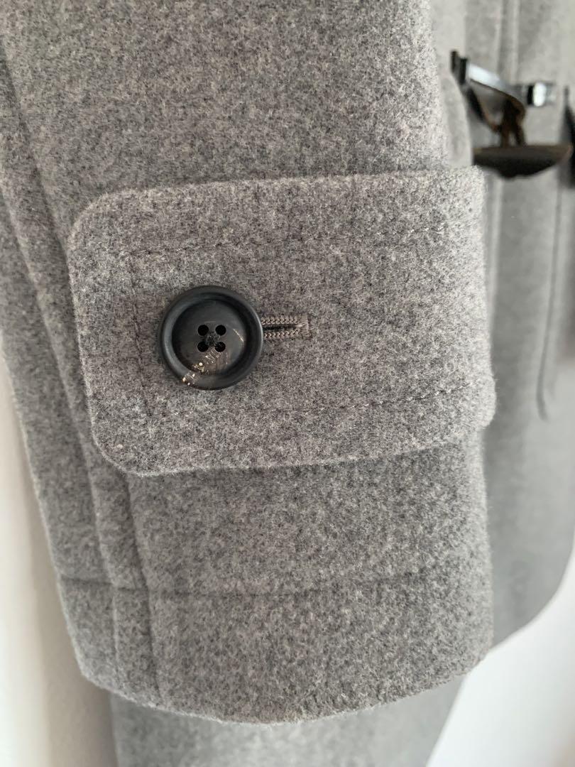 極美品　MACPHEE マカフィー　グレー　牛革　ウールダッフルコート　36