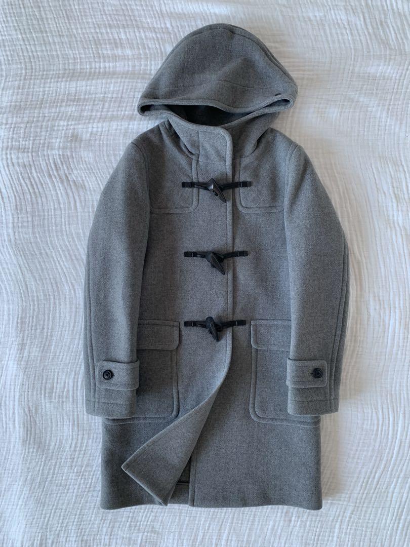 極美品　MACPHEE マカフィー　グレー　牛革　ウールダッフルコート　36
