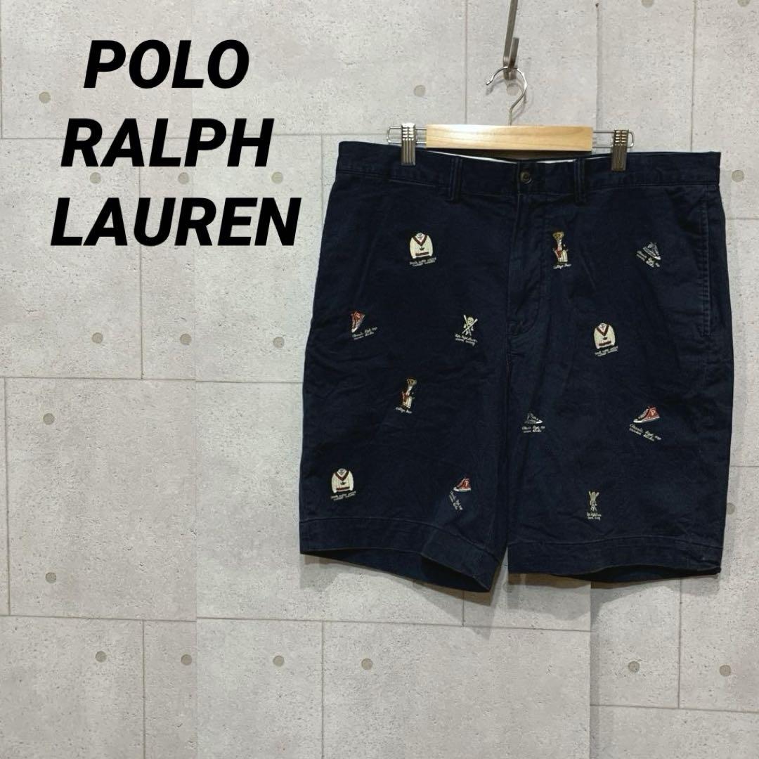 RALPH LAUREN ハーフパンツ ネイビー 【34】 ポロベア アメカジ