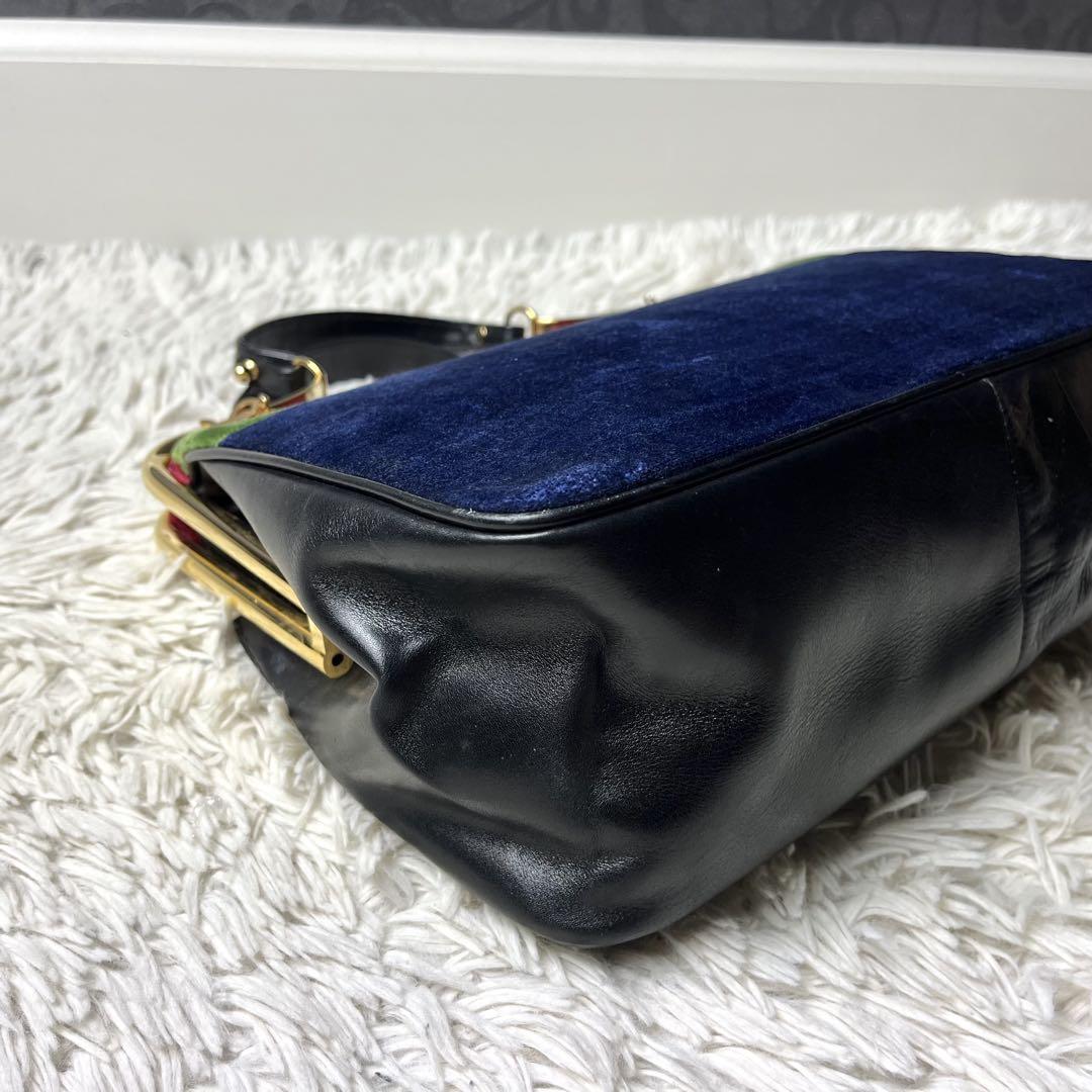 【美品✨】ロベルタディカメリーノ　ハンドバッグ　マルチカラー　金具　ロゴ