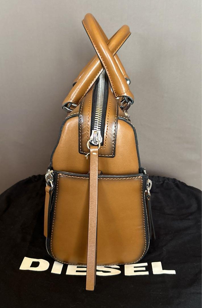 DIESEL 2way leather shoulder bag ブラウン Women's Shoulder Bags: mini bags in leather, canvas, denim
