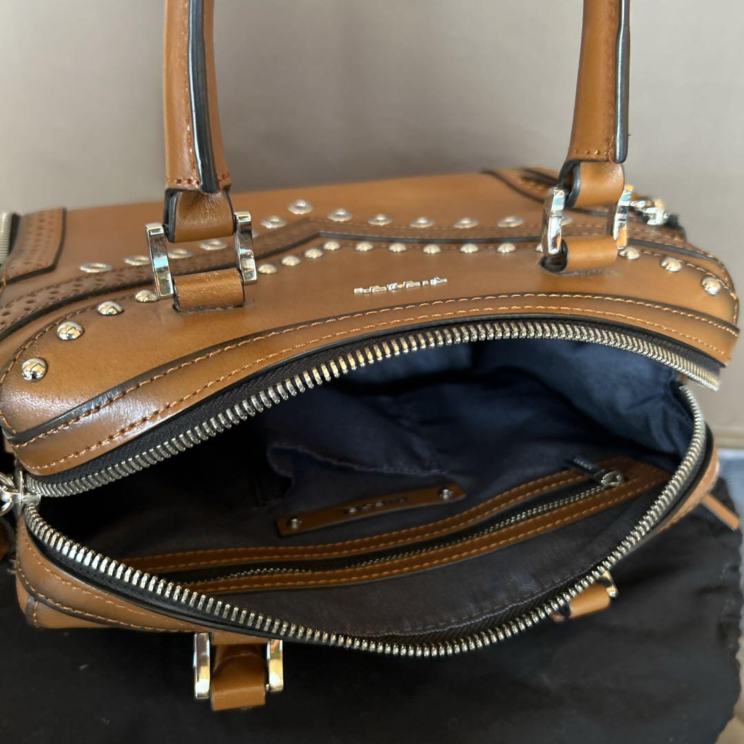 DIESEL 2way leather shoulder bag ブラウン Women's Shoulder Bags: mini bags in leather, canvas, denim