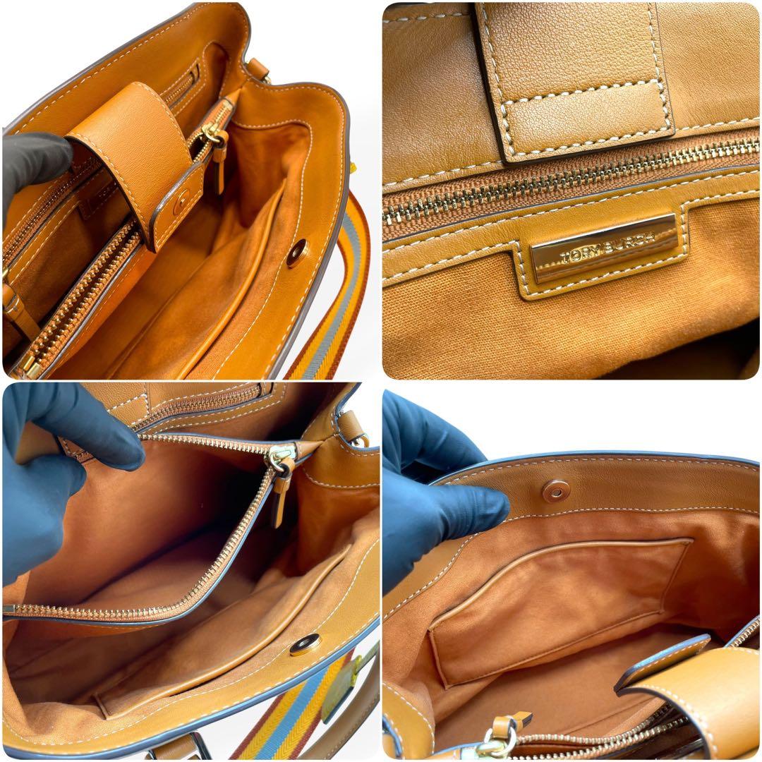 美品トリーバーチ ロビンソン キャンバス×レザー ショルダーバッグ ハンドバッグ 美品トリーバーチ ロビンソン キャンバス×レザー ショルダーバッグ ハンドバッグ