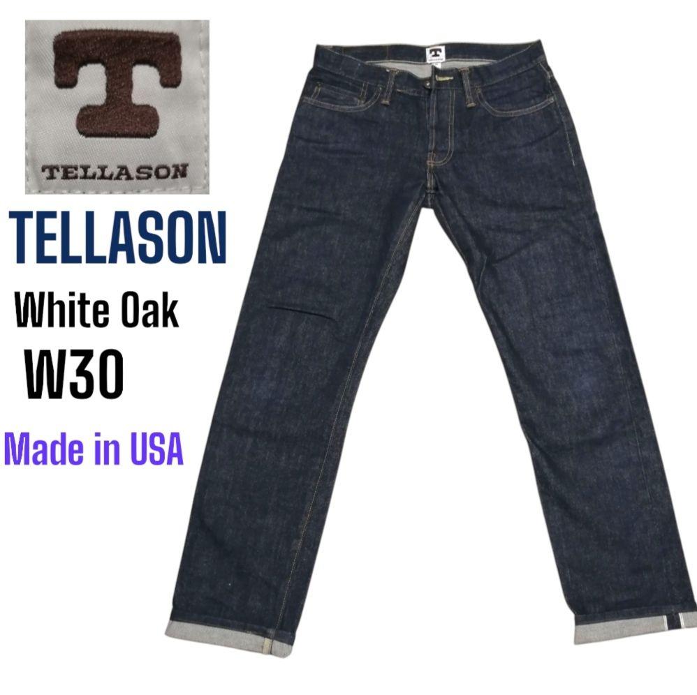 極美品 Tellason 赤耳 30 ホワイトオーク デニム アメリカ製 濃紺 極美品】Tellason 赤耳 30 ホワイトオークデニム アメリカ製 濃紺