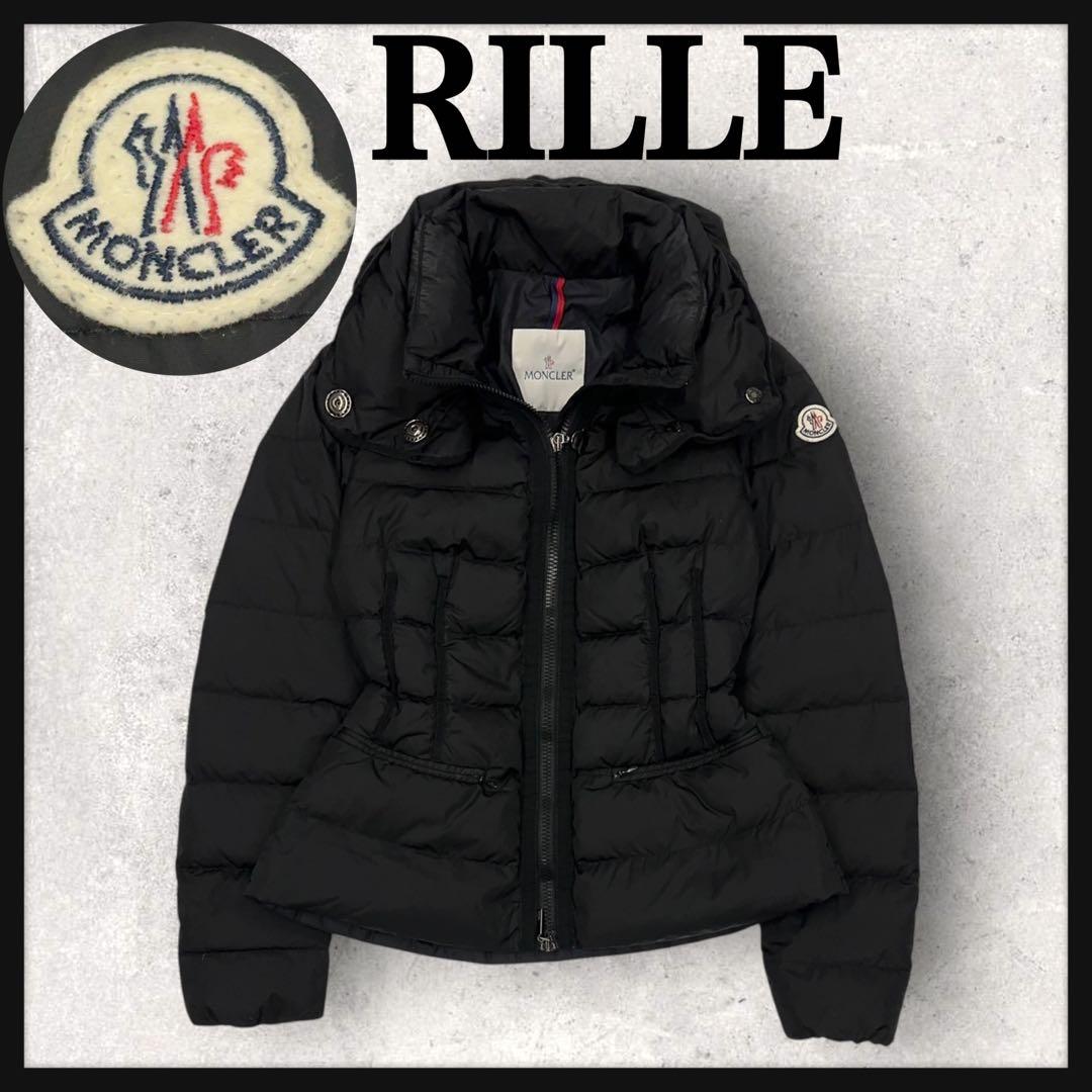 11826 QR鑑定済み モンクレール RILLE ダウンジャケット 黒S MONCLER