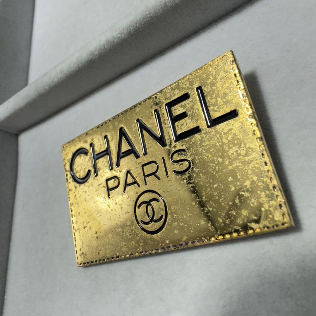 【ヴィンテージ】CHANEL ゴールドブローチ　ココマーク　プレート
