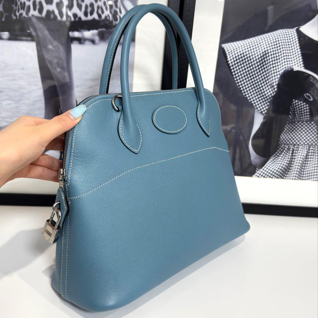 HERMES エルメス ボリード31 ヴォーエプソン ブルー系