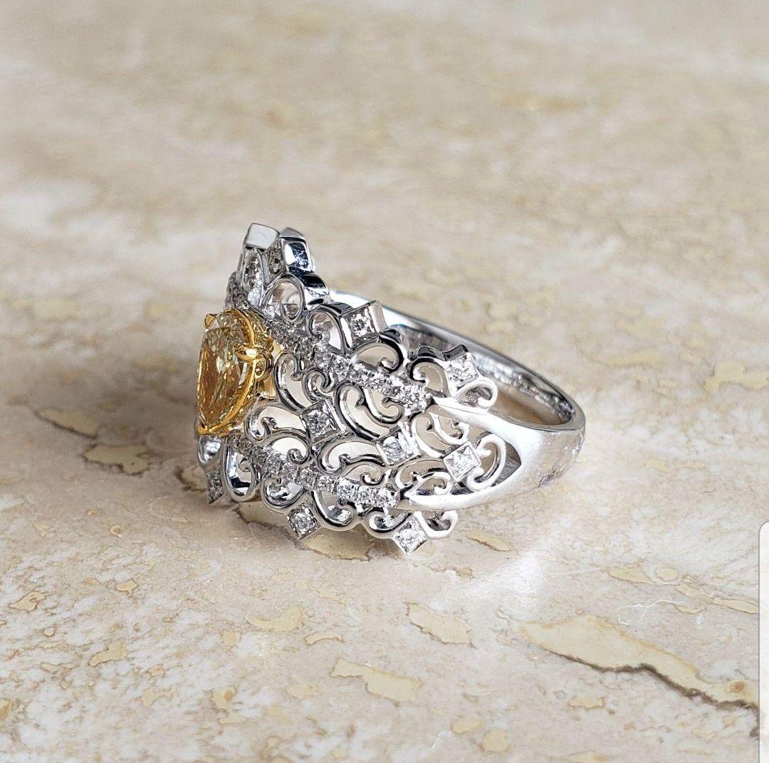 アンティーク風♡ファンシーライトイエローダイヤモンドリング 2Nd1H-m71419190026 限定品低価