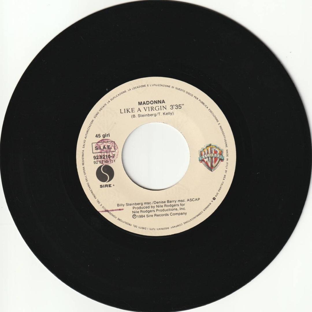 マドンナ Like A Virgin イタリア盤7”シングルレコード 100 %品質