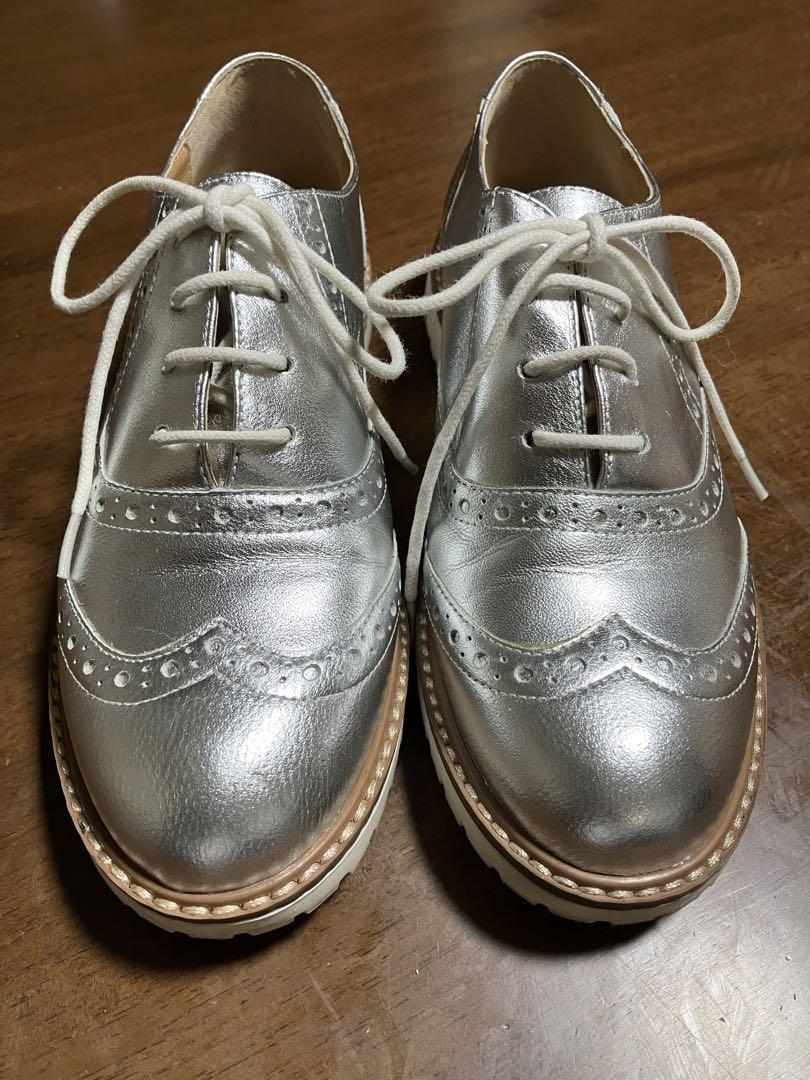 enchanted saigon ウイングチップレースアップシューズシルバー23