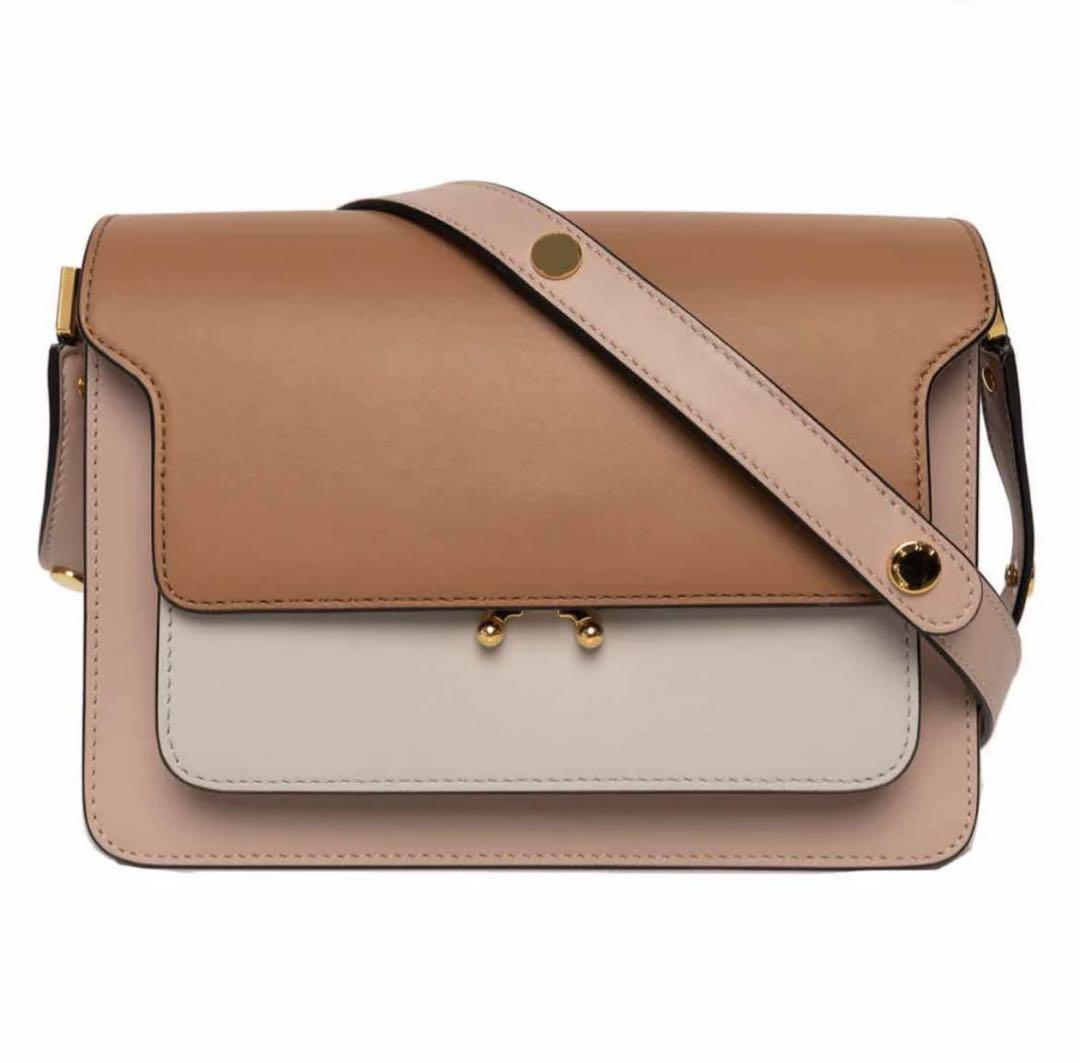 【お気にいる】 MARNI マルニ トランクバッグ ミディアム ピンク ブラウン バッグ