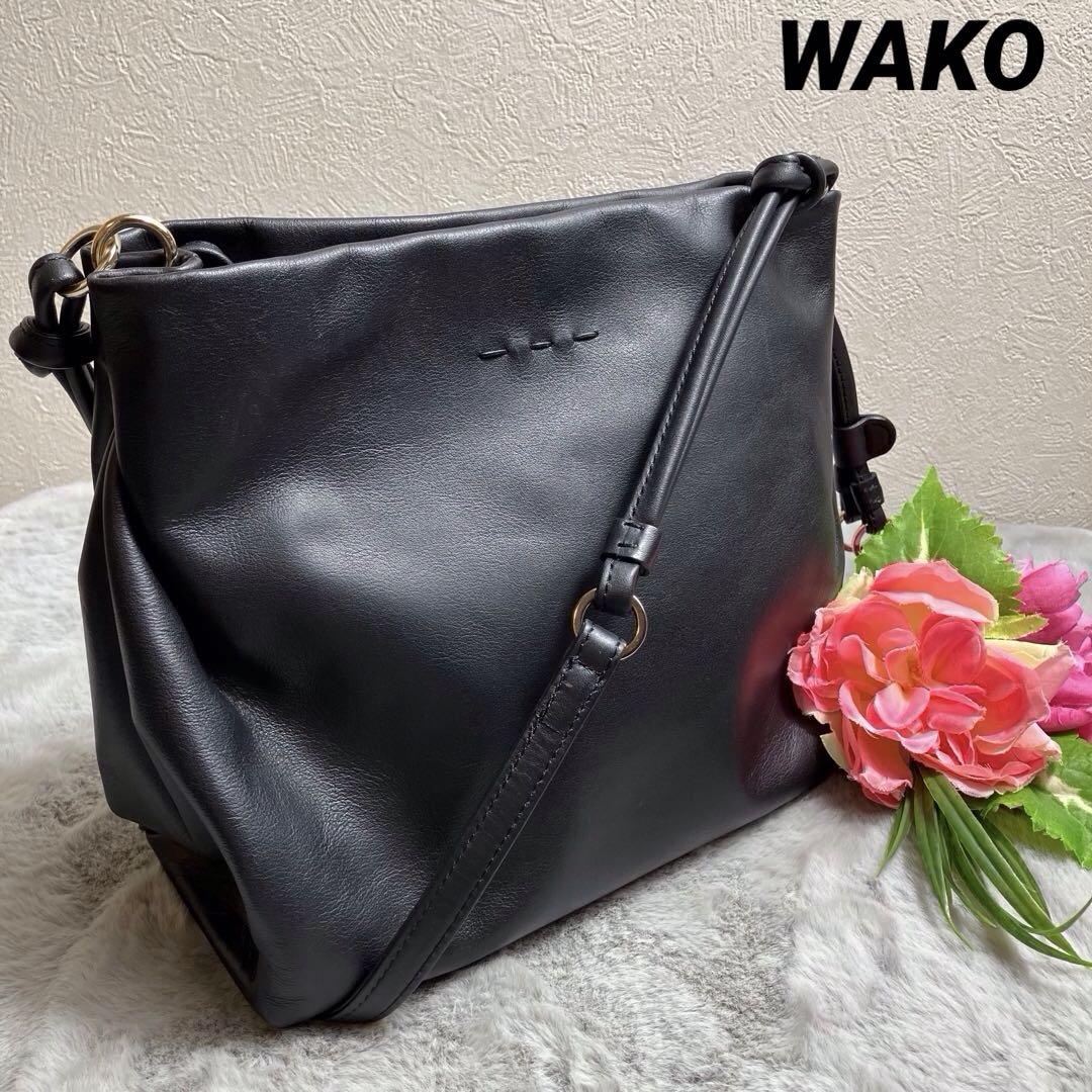 WAKO 銀座和光 ショルダーバッグ レザー 本革 ゴールド金具