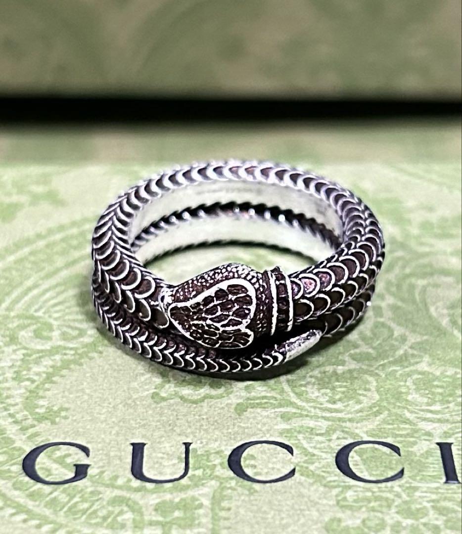 新品 GUCCI グッチ ガーデン シルバー スネークリング 指輪 22号