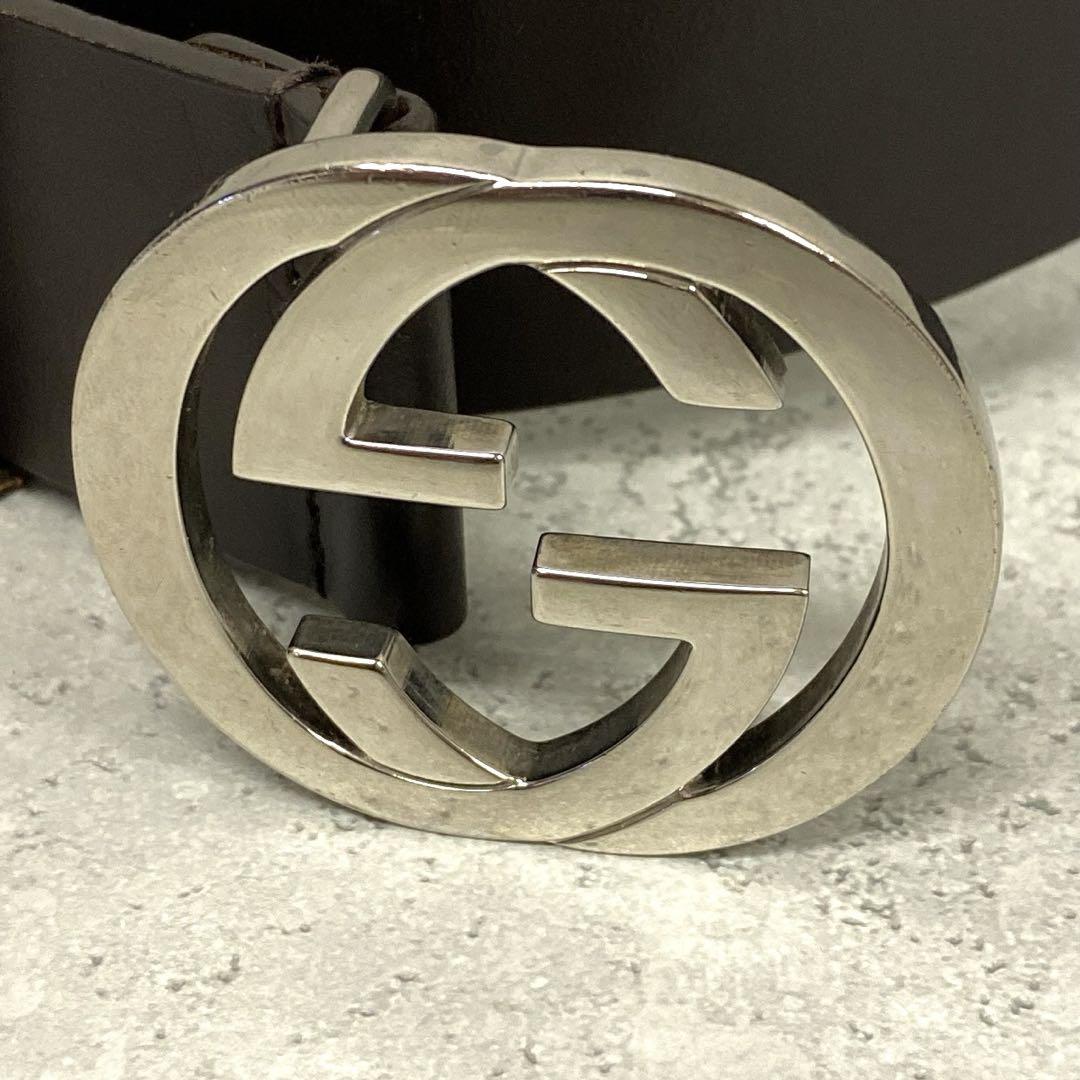 GUCCI グッチ インターロッキングG レザー 85.34 ベルト