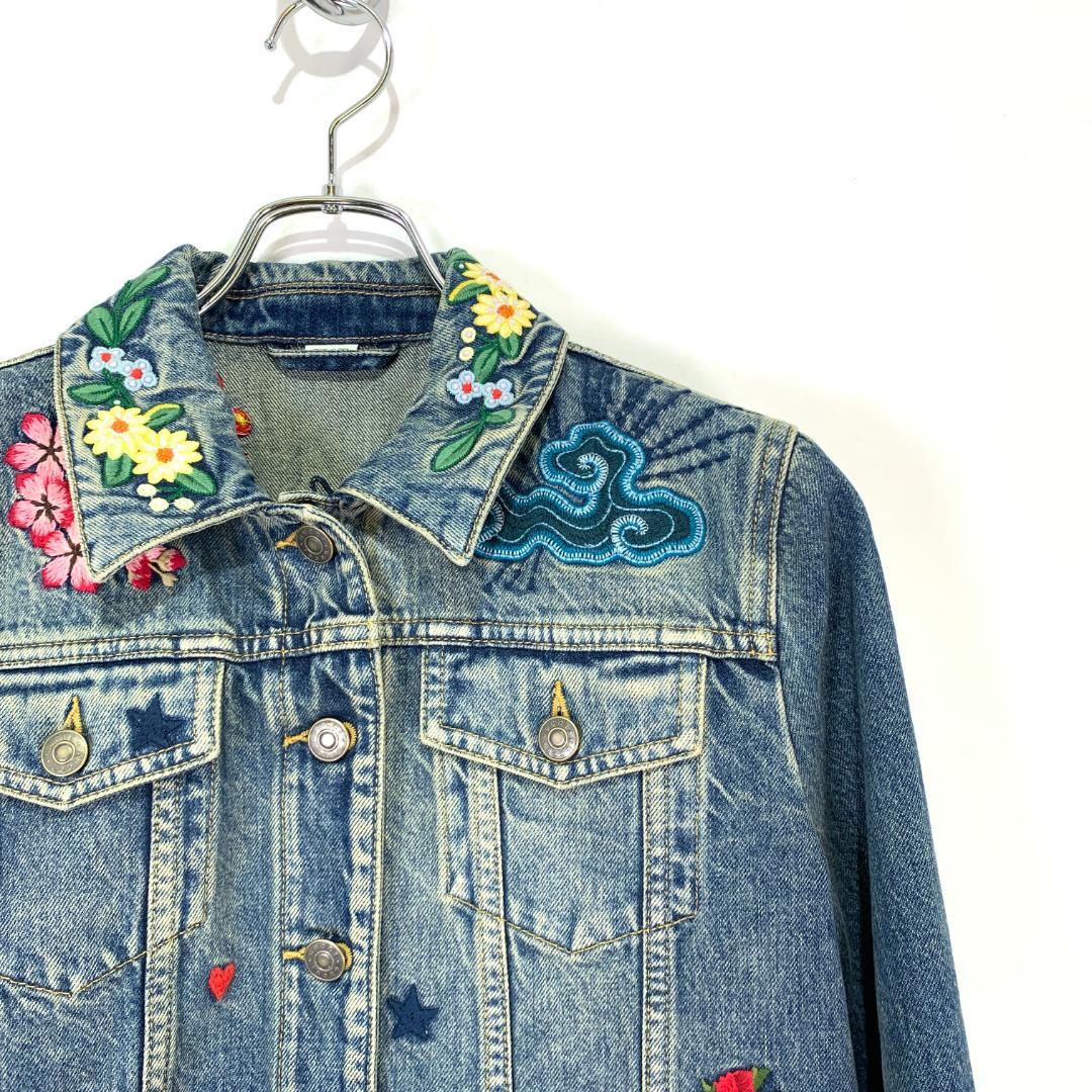 本命ギフト グッチ GUCCI フラワー Gジャン ジャケット デニム 刺繍 スペシャルオファ GUCCI グッチ 刺繍 デニムジャケット Gジャン Gジャン/デニムジャケット