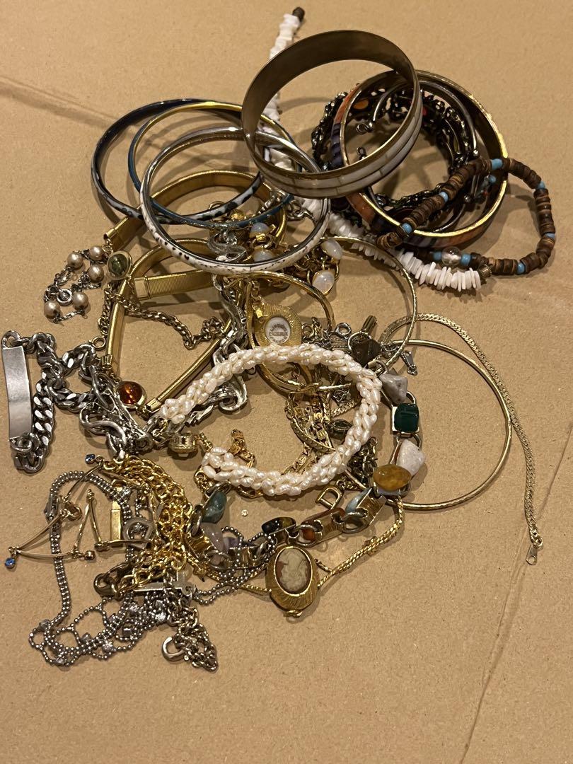 遺品整理 指輪 ネックレス イヤリング ブレスレット タイピン　ブローチ　時計 ◇□【おまとめ約163】 ネックレス ブローチ タイピン リング