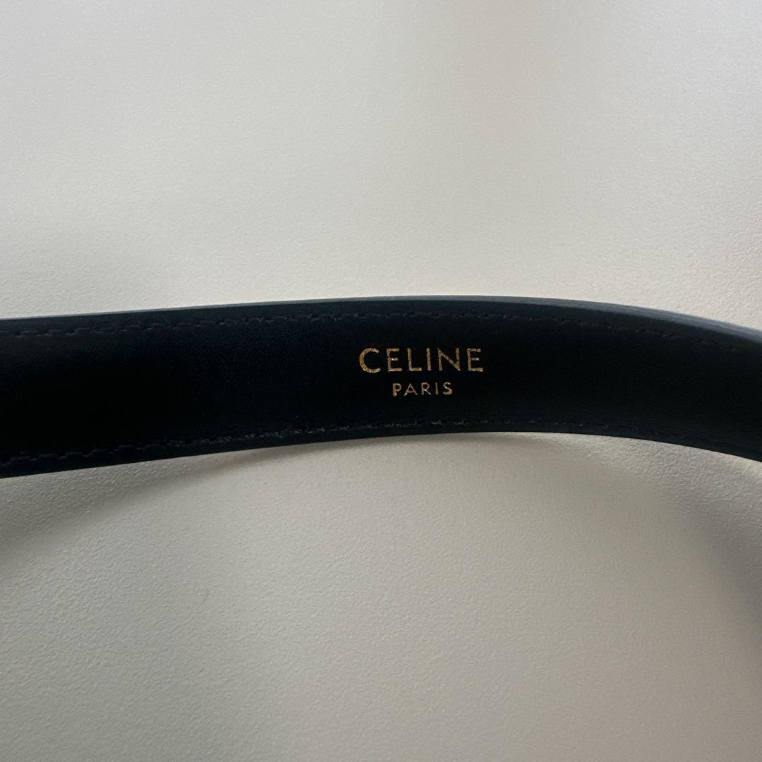 CELINE トリオンフ　スモール　ブラック ベルト ゴールドバックル 箱付き