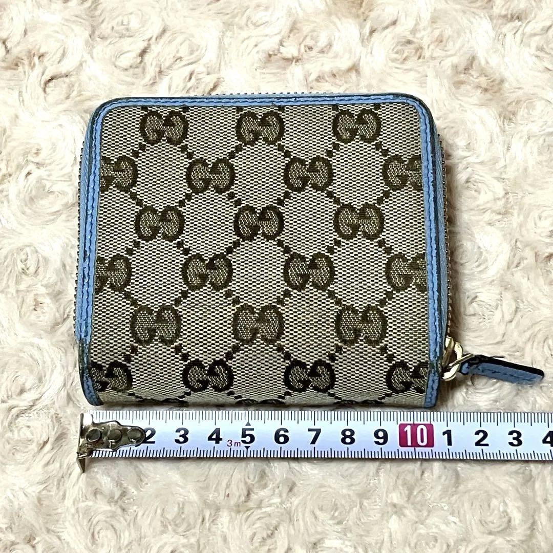 Gucci GGパターン 二つ折り財布 ベージュ/ブルー