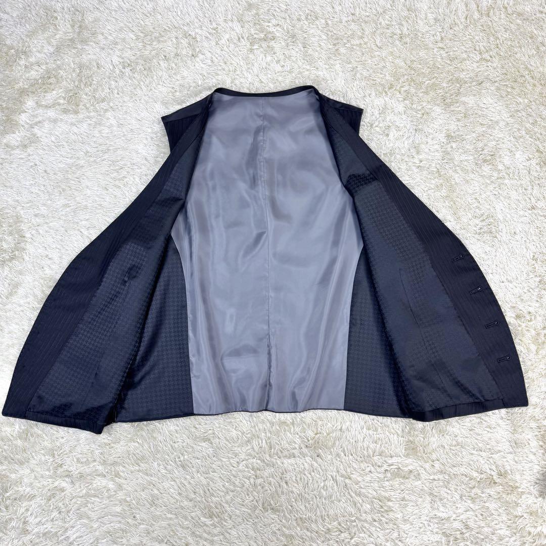 極美品✨TAKAQ 3ピース セットアップ シングル 2B ストライプ グレー系
