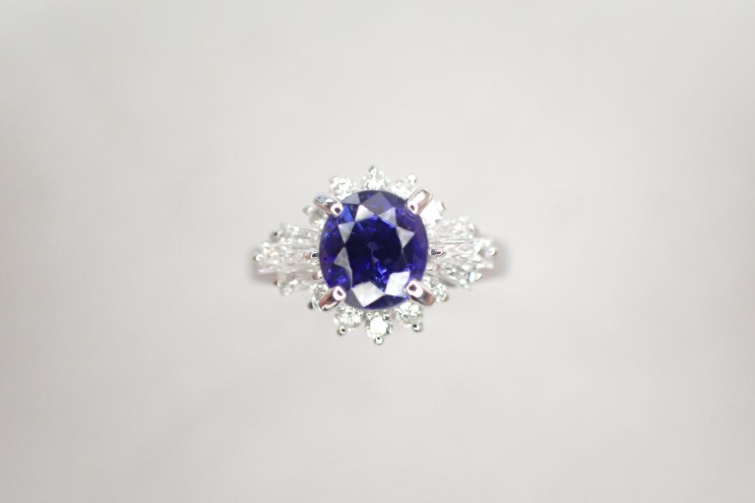 13/美品 田崎真珠 タサキ Pt900 サファイア1.08ct リング 指輪