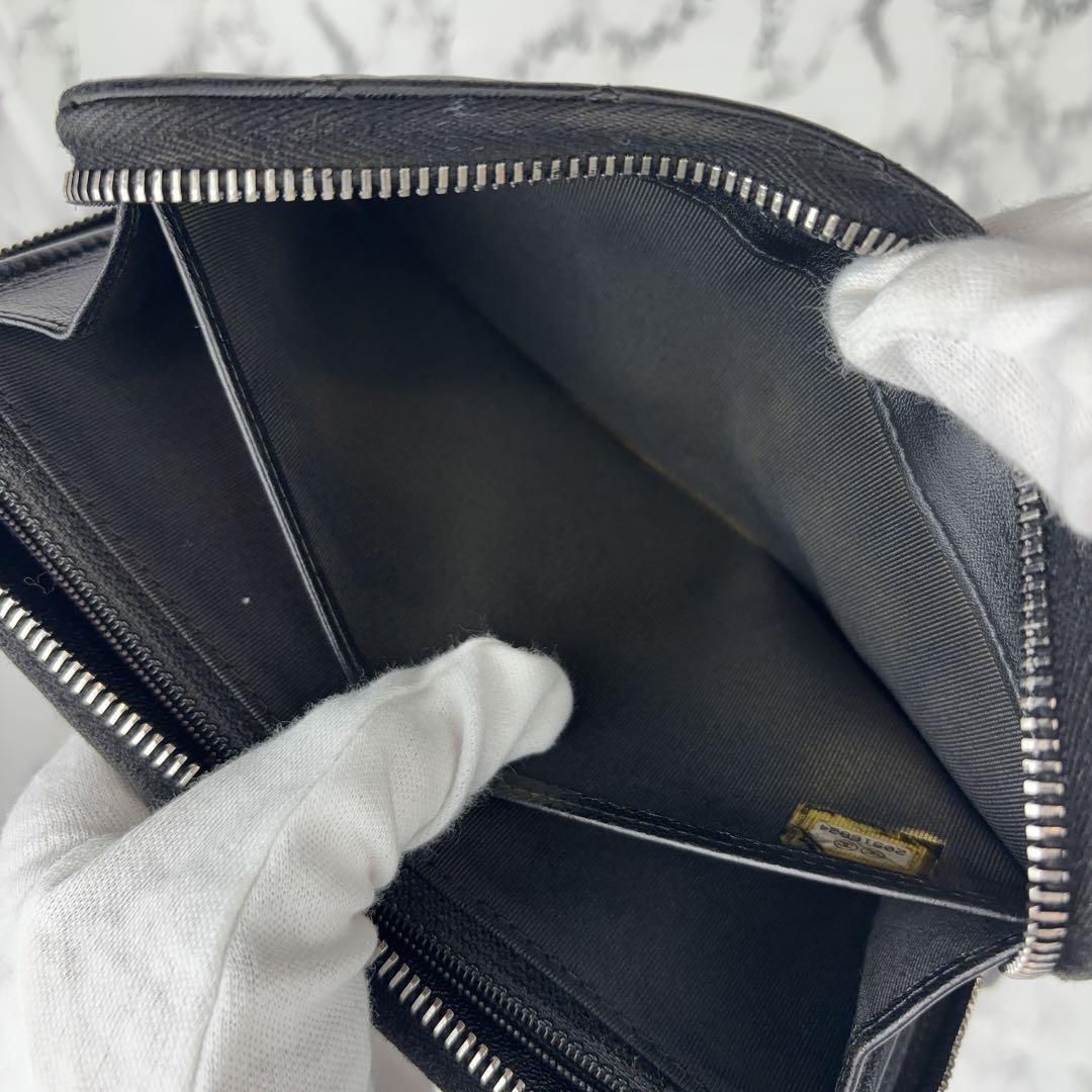 極美品　CHANEL シャネル　マトラッセ　ラウンドファスナー長財布
