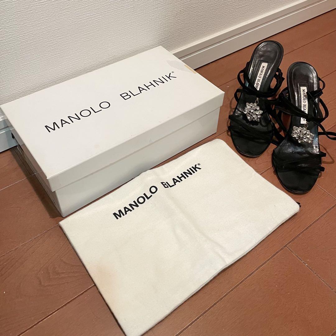 MANOLO BLAHNIK マノロブラニク　黒 ヒール サンダル 36