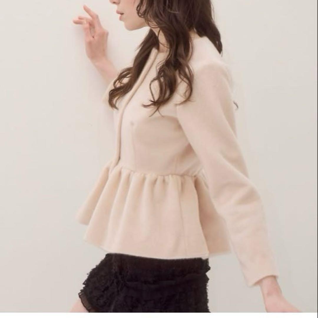 トップス baseball63 heart button peplum tops