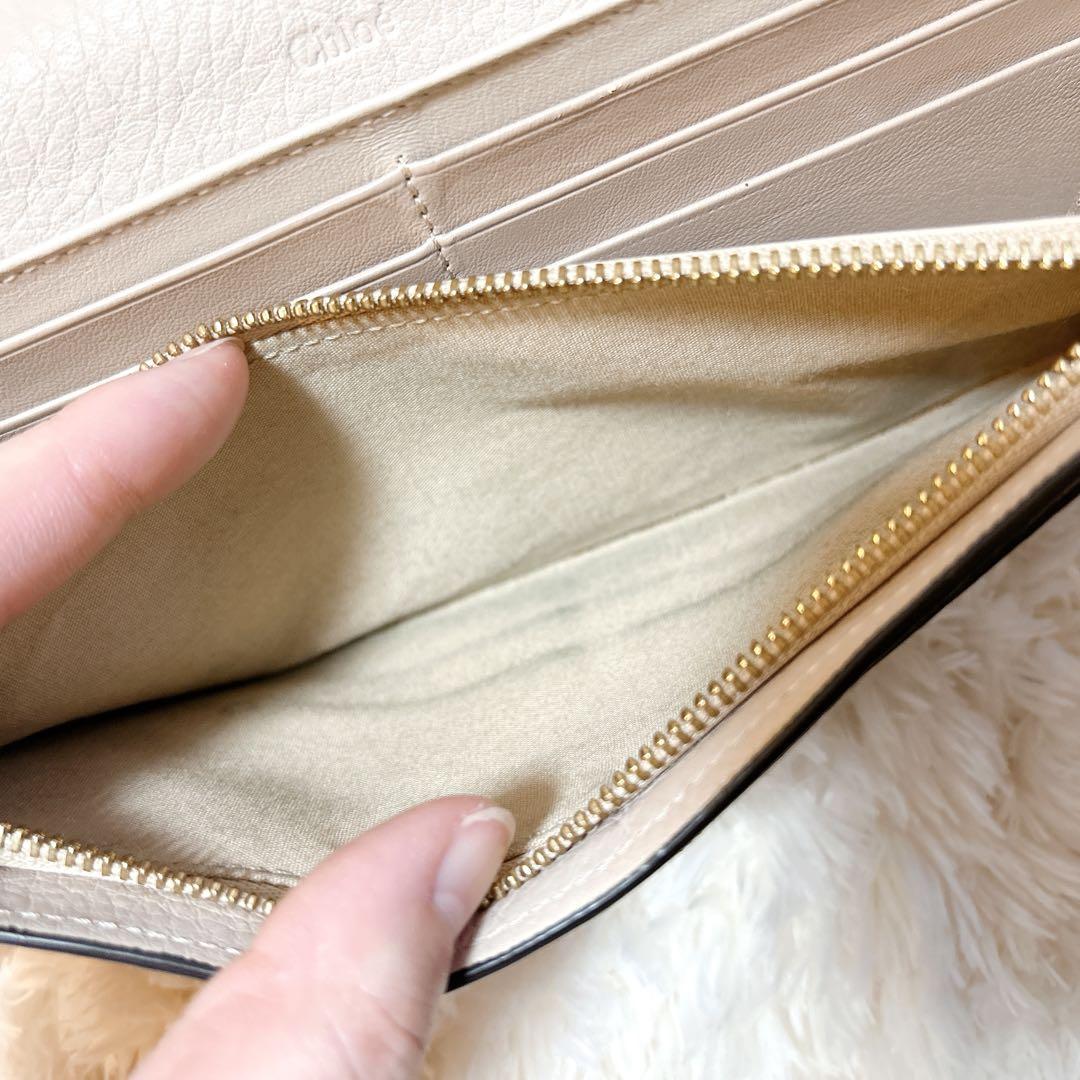 美品】Chloe クロエ アルファベット リボン 長財布 チャーム