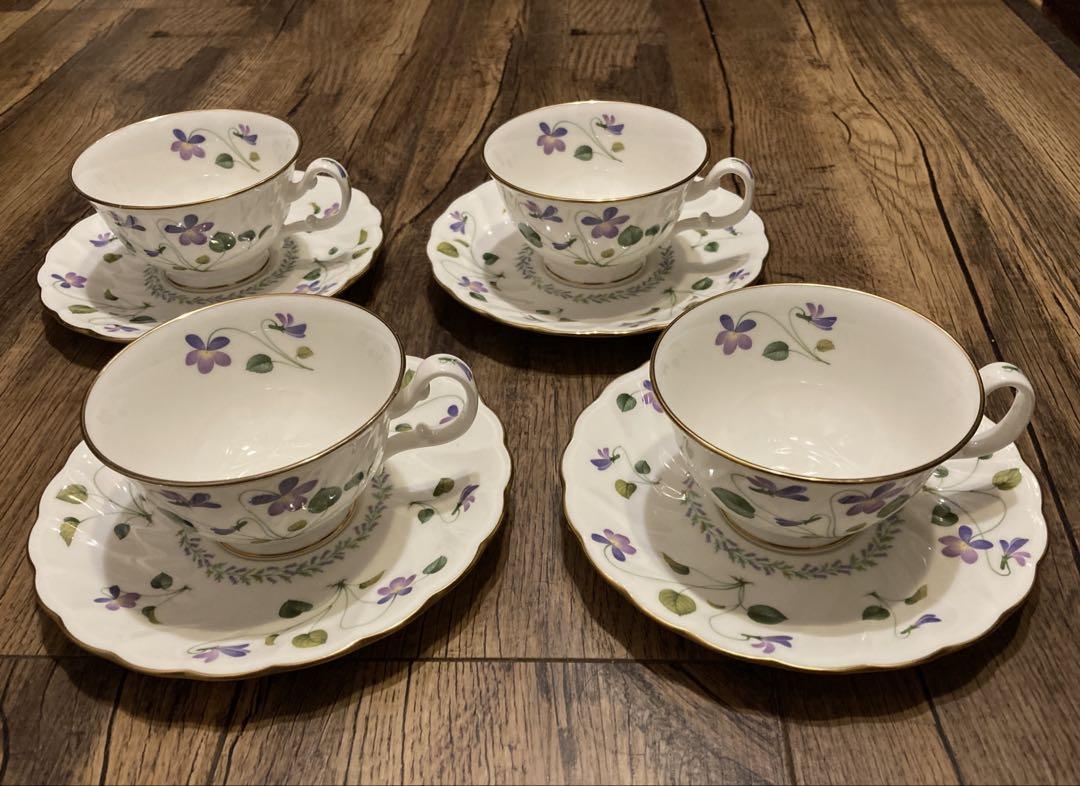 ノリタケ ティーカップ ソーサー 4客セット バイオレットドリーム すみれ