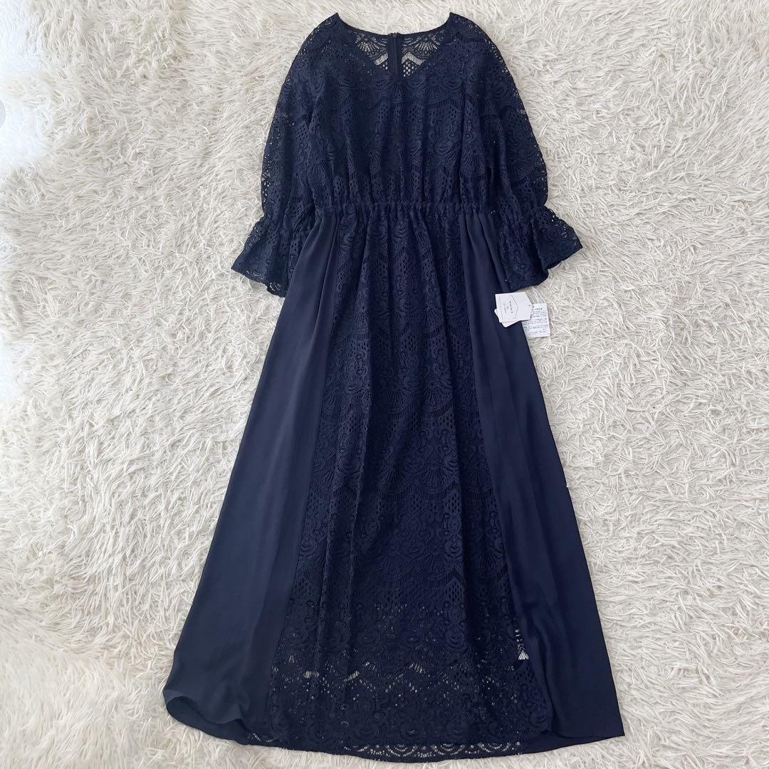 新品　タグ付きRADIATE ラディエイト　レース　ロングワンピース　ネイビー