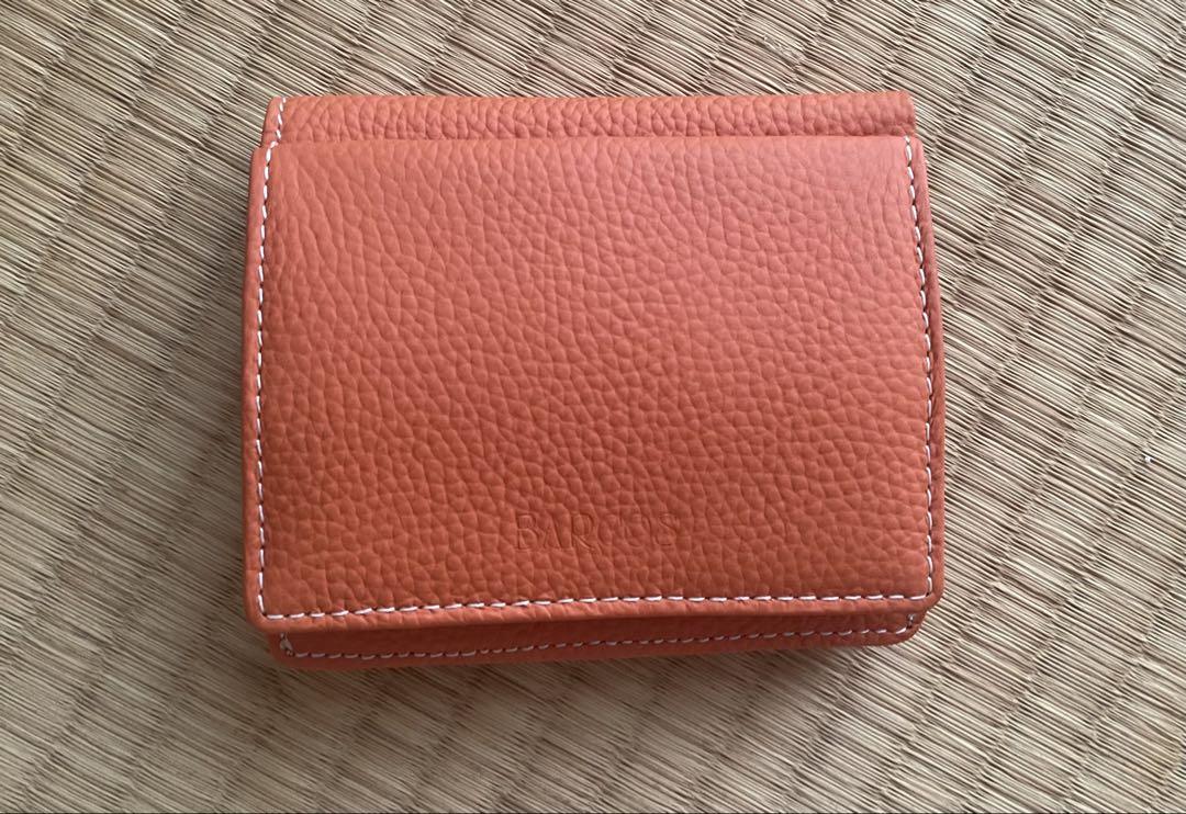 ウォレット ＊ オレンジ レザー 二つ折り財布 レディース