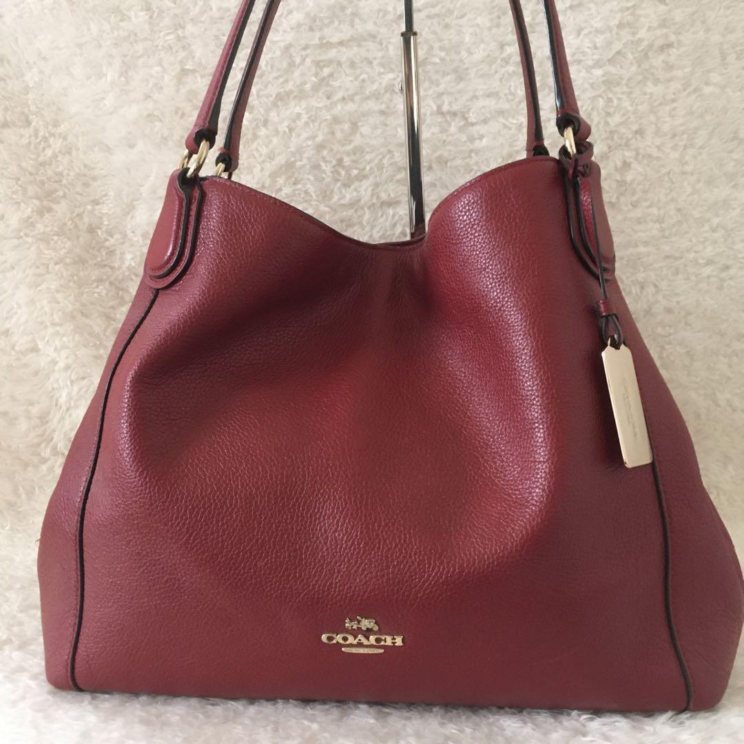 COACH ハンドバッグ トートバッグ 肩掛け イーディー31 ボルドー