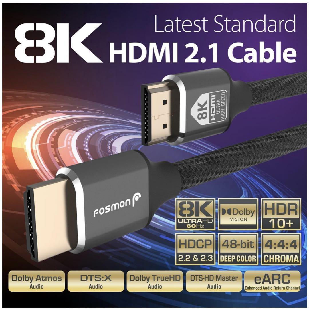LANケーブル 4m 10k/8k UHD 48Gbps 高速 黒