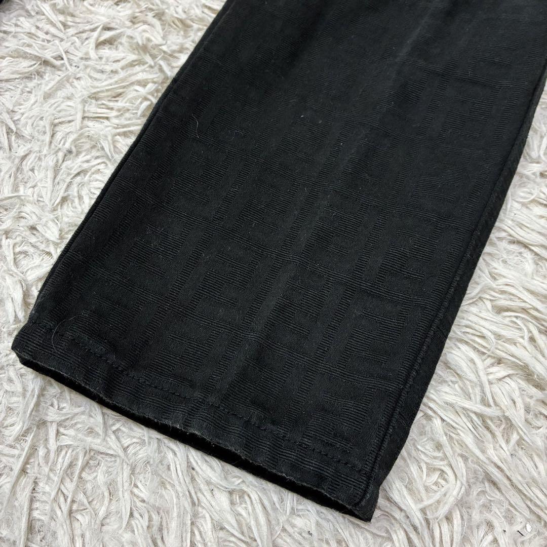 美品 フェンディ ズッカ デニムパンツ ブラック イタリア製 総柄
