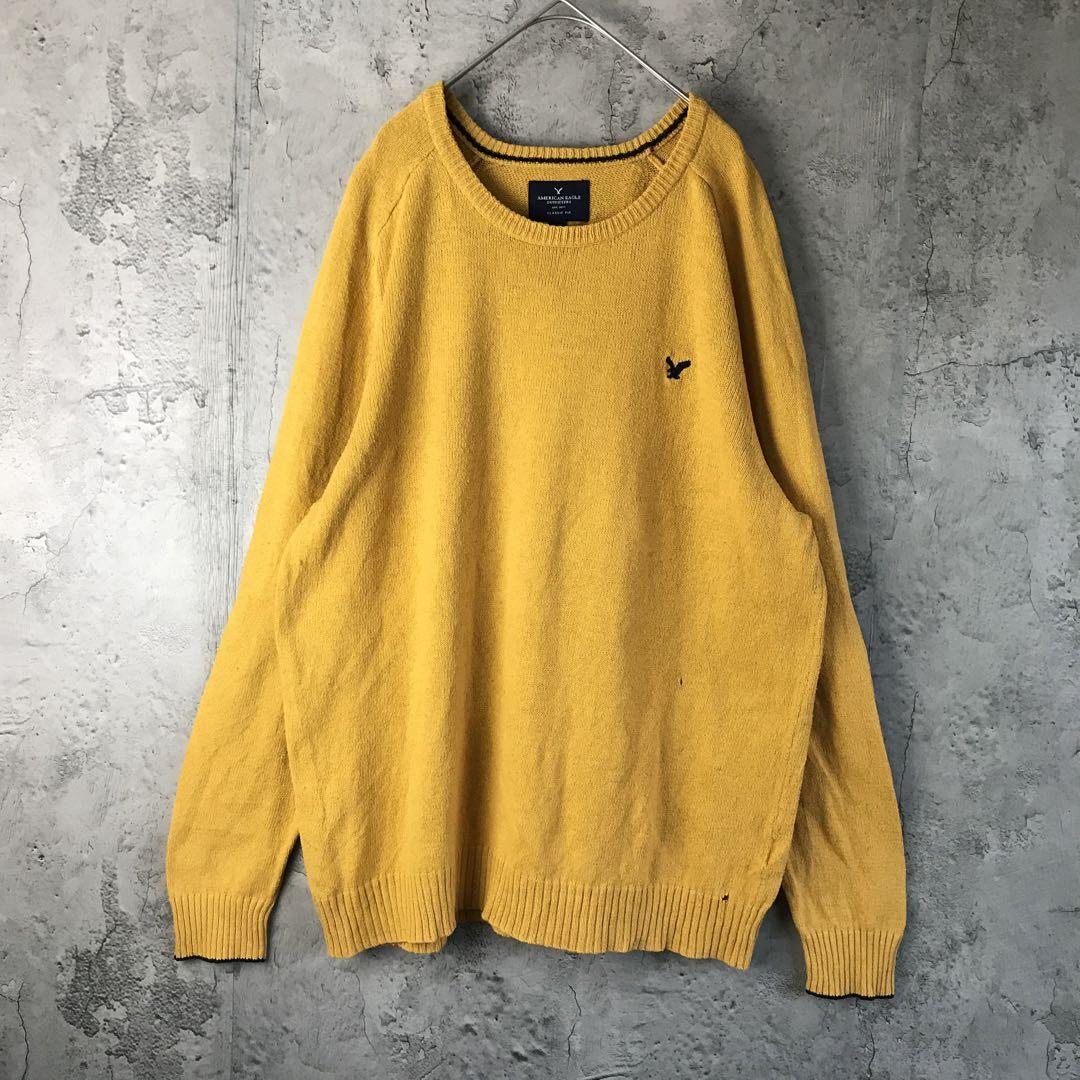 【税込】 Y1052古着 ニットセーター ワンポイント 黄色 90s Y2K - メルカリ トップス