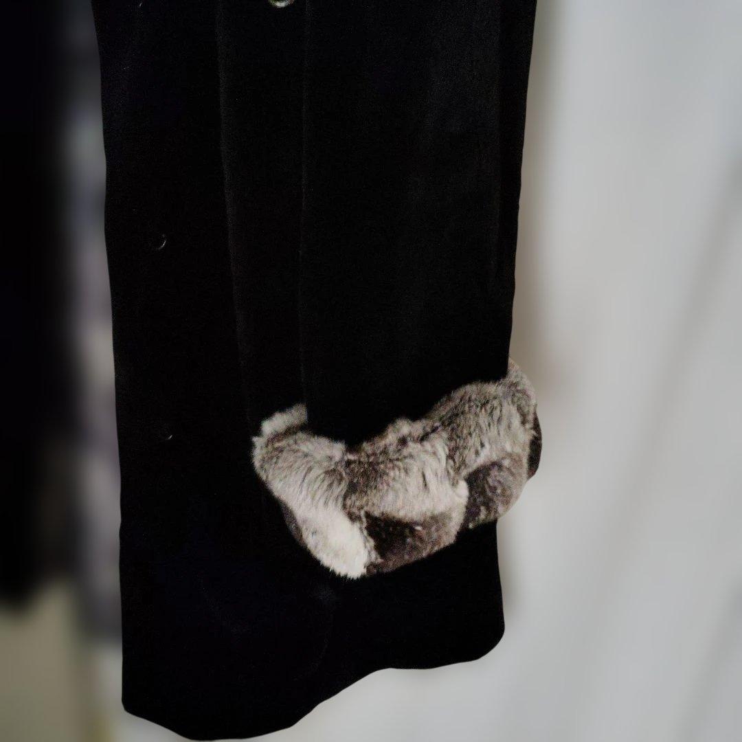 グレーチンチラ黒シェードミンクコート SIZE