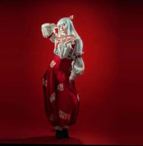 ロ*ク様 国内発送即納！森森仙　東方Project 藤原妹紅 コスプレ衣装　XL