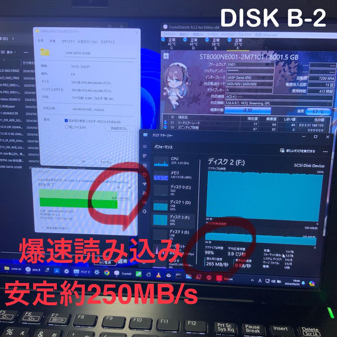 使用時間 電源ON極少 爆速 高耐久 IronWolf Pro NE 8TBx2