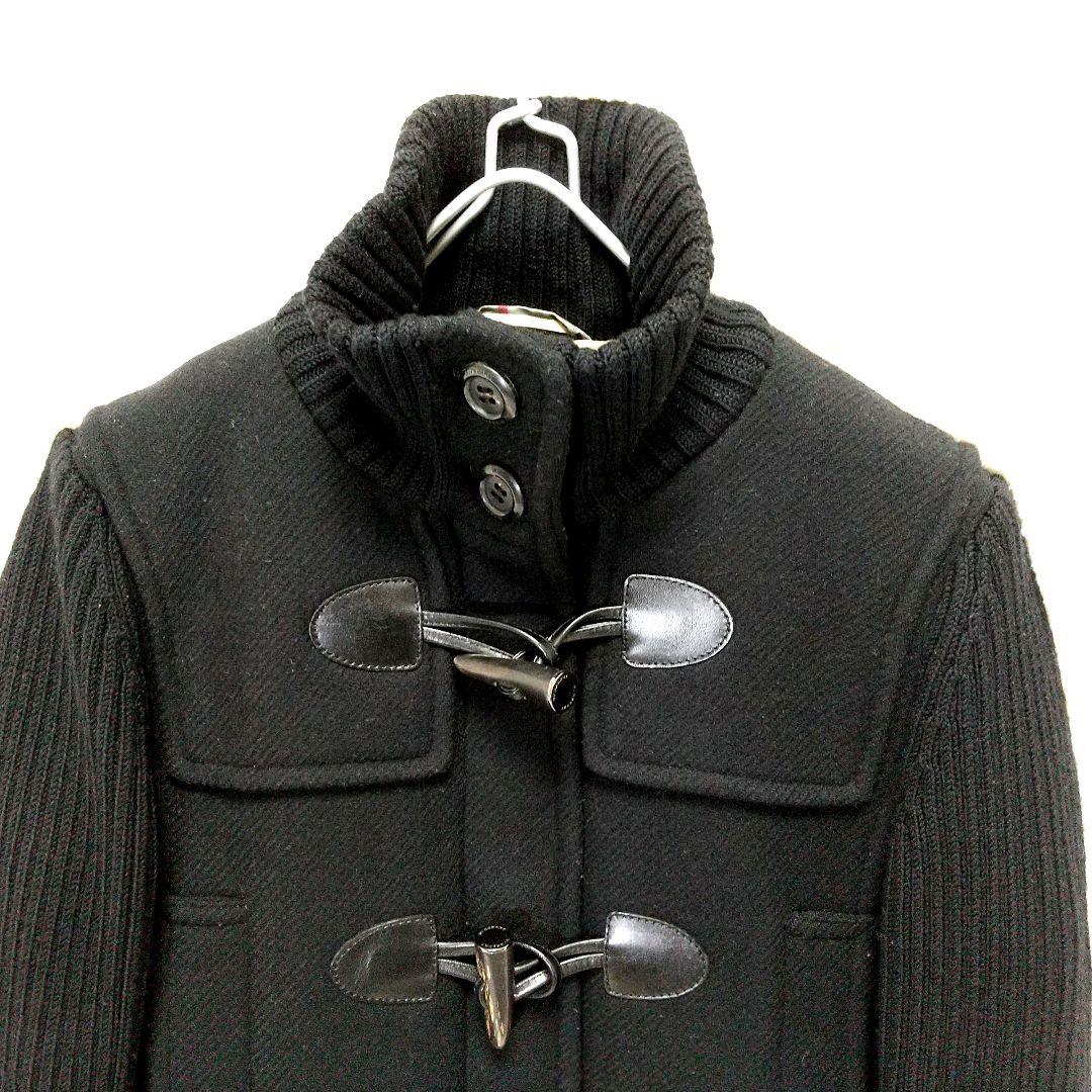 バーバリー　Burberry　カシミヤ　アンゴラ混　リブニット　ダッフルコート