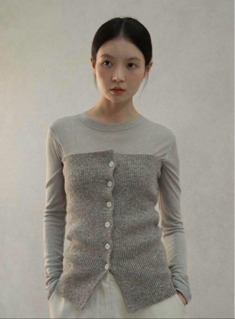 OHOTORO mixed tube knit mocha オオトロ トップス
