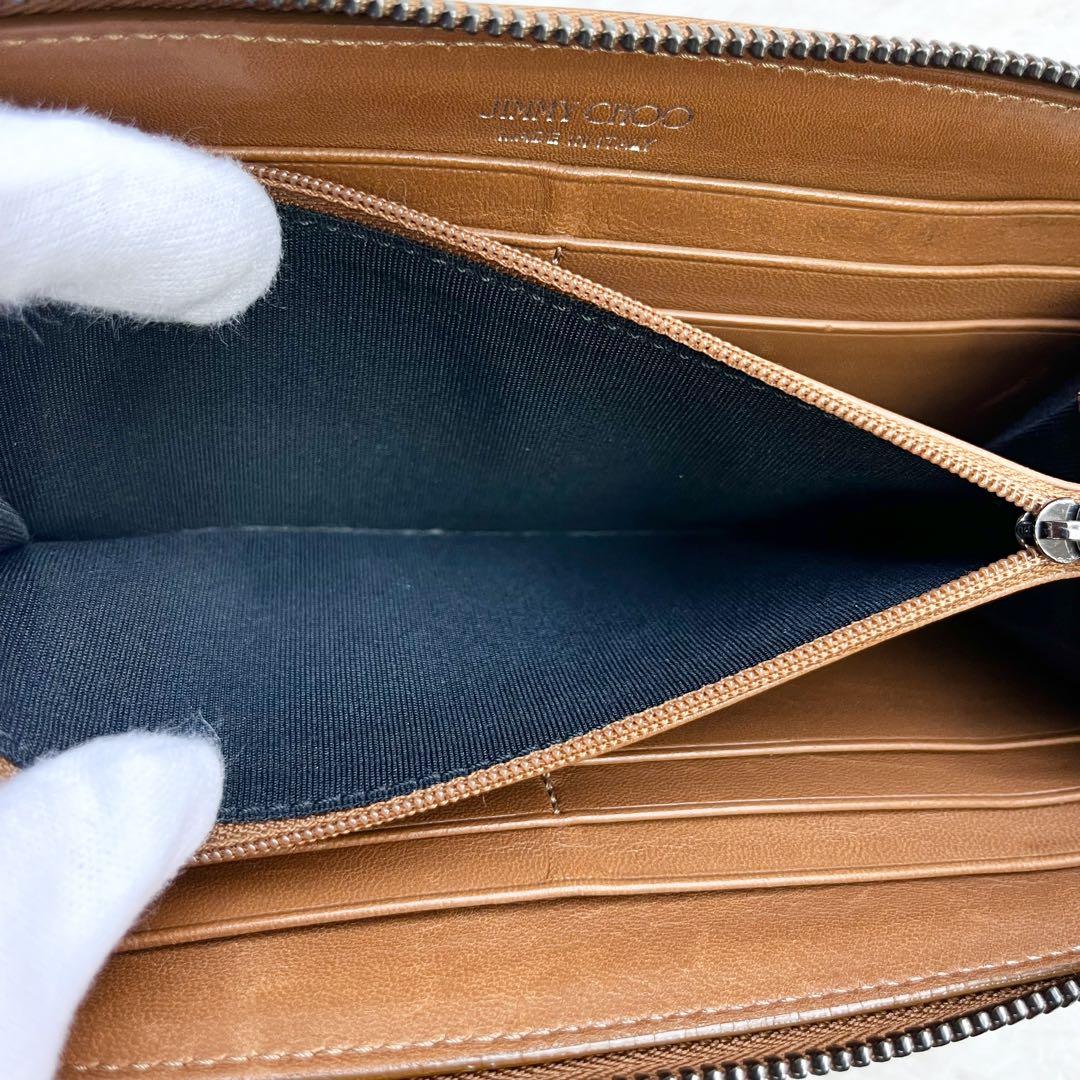 【Jimmy Choo ジミーチュウ】財布 ラウンドファスナー スタースタッズ